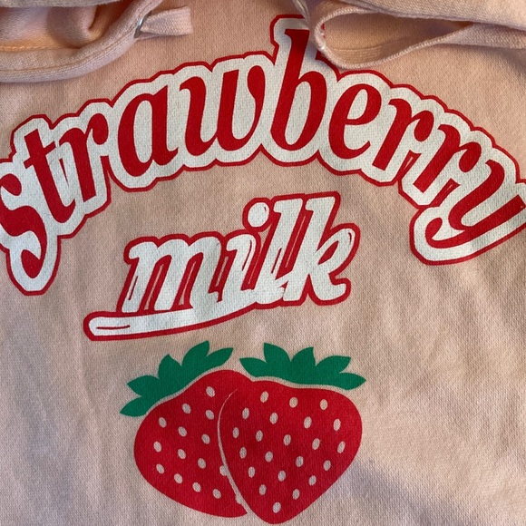 Strawberry Milk Pink Hoodie - Picture 2 of 7